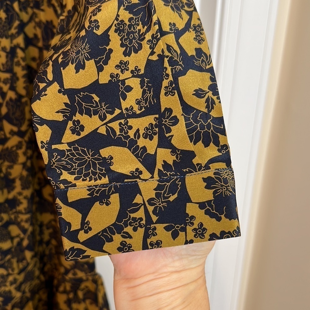 NWT Zanetti 1965 Italy Liberty of London Ruffle Tiered Boho Dress Size S Navy - Picture 10 of 15